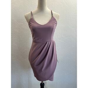 Lulus Dusty Rose Ruched Tulip-Hem Bodycon Midi Dress — Size Small, NWT